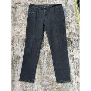 GIVE ME FIVE Women's Blue Denim Jeans Size 16 Embroidered Rhinestone Pockets